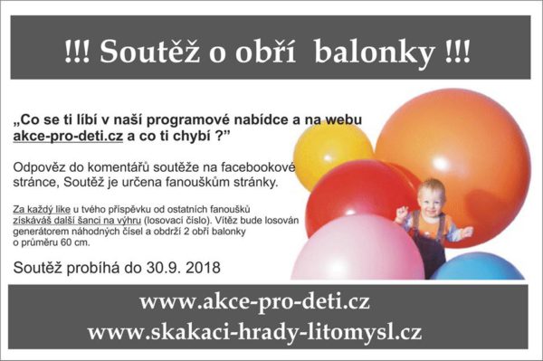 Soutěž o obří nafukovací balonky