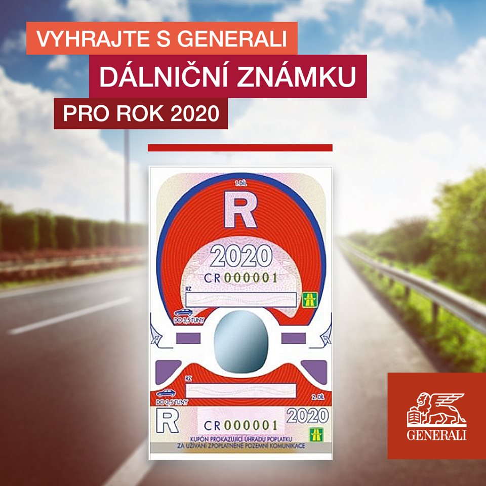 Vyhrajte s Generali dálniční známku pro rok 2020