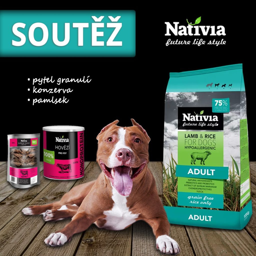 Soutěž o pytel granulí, konzervu a pamlsek od prémiové české značky Nativia