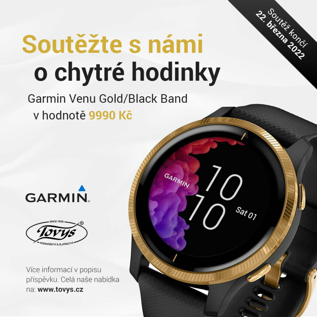 Soutěž o chytré hodinky Garmin Venu Gold Black Band