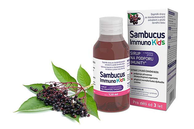 Soutěž o produkty s obsahem extraktů z černého bezu Sambucus Immuno Kids sirup